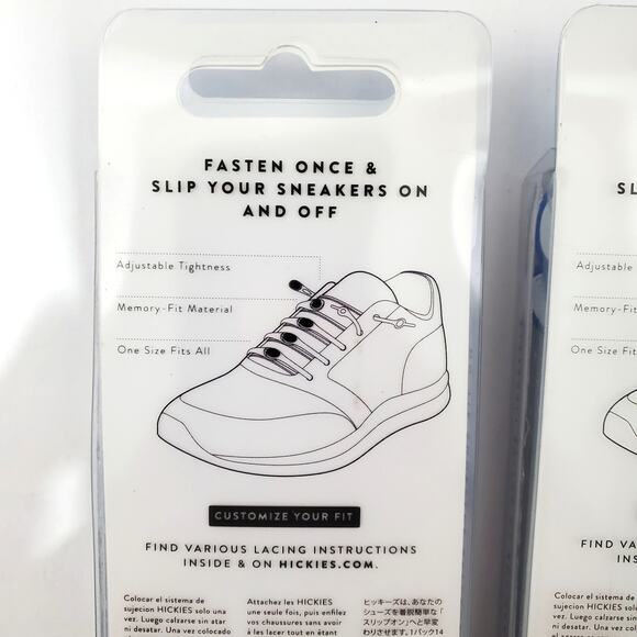 Hickies Blue & White Lacing System Elastic Tieless Unisex One Size Lot of 2 - Picture 4 of 7